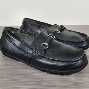 Geox New Fast Boy Loafers, Black Leather, Boys Size 1 US / 32